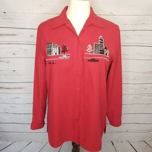 ALLISON DALEY Embroidered Long Sleeve Shirt 16